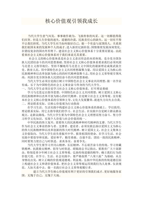 核心价值观引领我成长