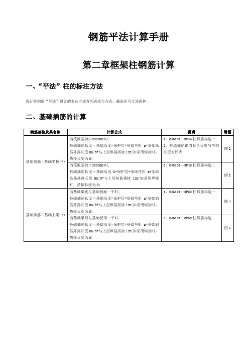 框架柱钢筋计算