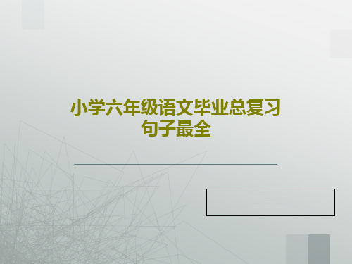 小学六年级语文毕业总复习句子最全共91页文档