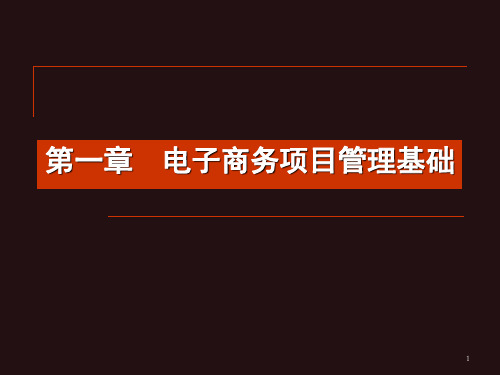 电子商务项目管理基础