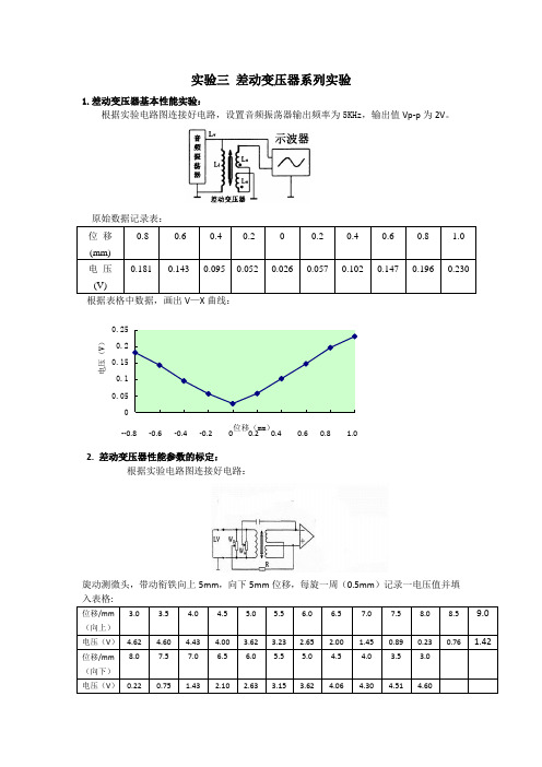 实验三 差动变压器系列实验