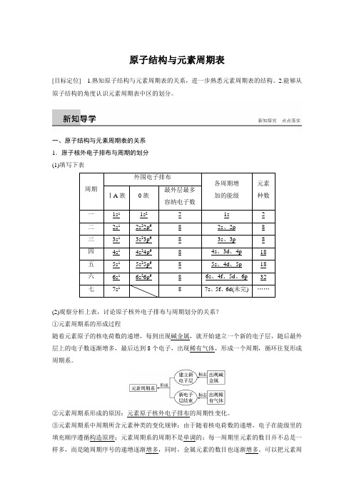 高一化学人教版原子结构与元素周期表