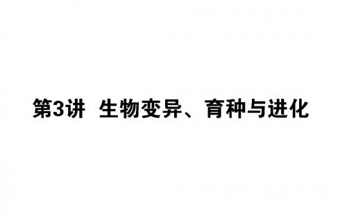 2019届高考生物二轮复习课件:专题四+生命系统的遗传、变异、进化+课件(108张)