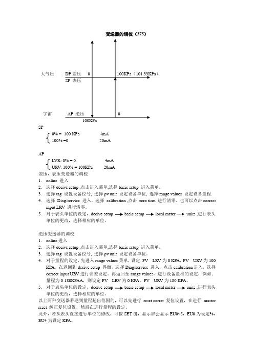 变送器的调校HART375