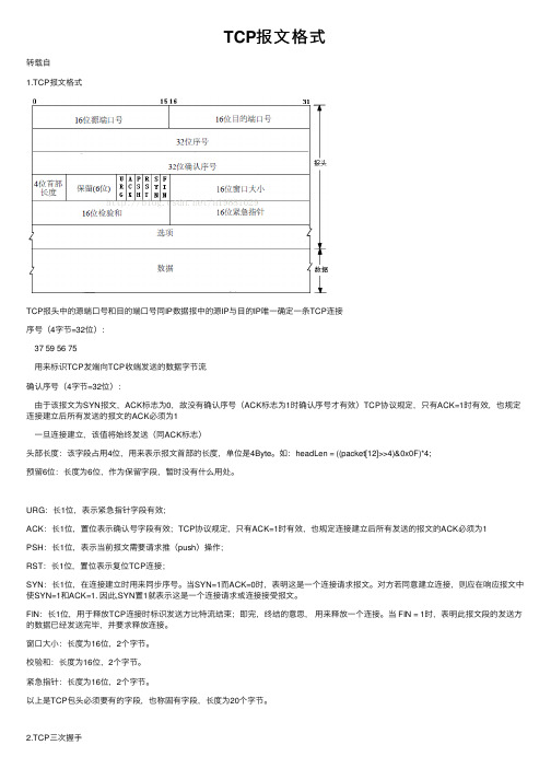 TCP报文格式