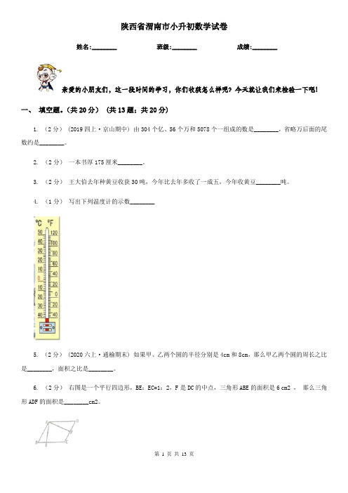 陕西省渭南市小升初数学试卷