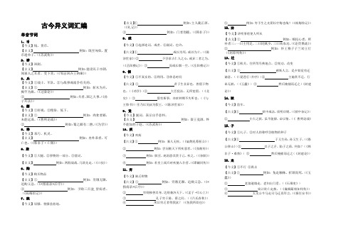 古今异义词学生用