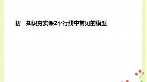 初一知识夯实课2平行线中常见的模型