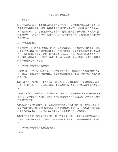 公司持续改进管理制度