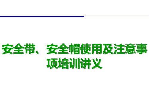 安全带、安全帽使用及注意事项培训讲义(PPT41页)