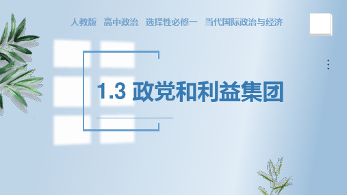 1.3 政党和利益集团(课件)-高二政治《当代国际政治与经济》(统编版选择性必修1)