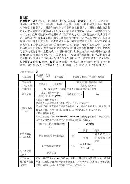 姜洪源导师简介(500字以内,自由组织材料)姜洪源,1960.04月出生