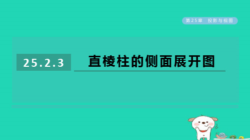 2024春九年级数学下册第25章投影与视图25.2三视图3直棱柱的侧面展开图作业课件新版沪科版