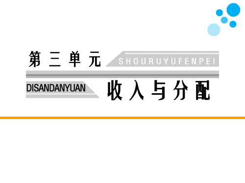 高中政治必修1第三单元第七课 个人收入的分配第1框 按劳分配为主体多种分配方式并存教学课件