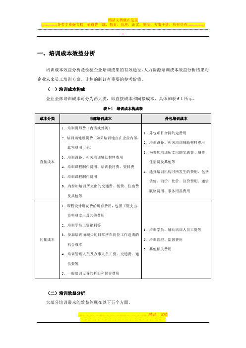 培训成本效益分析