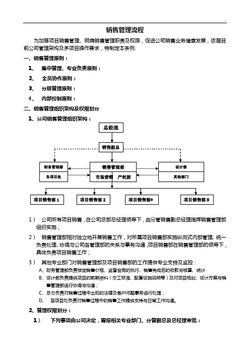 万科销售管理方案计划经过流程