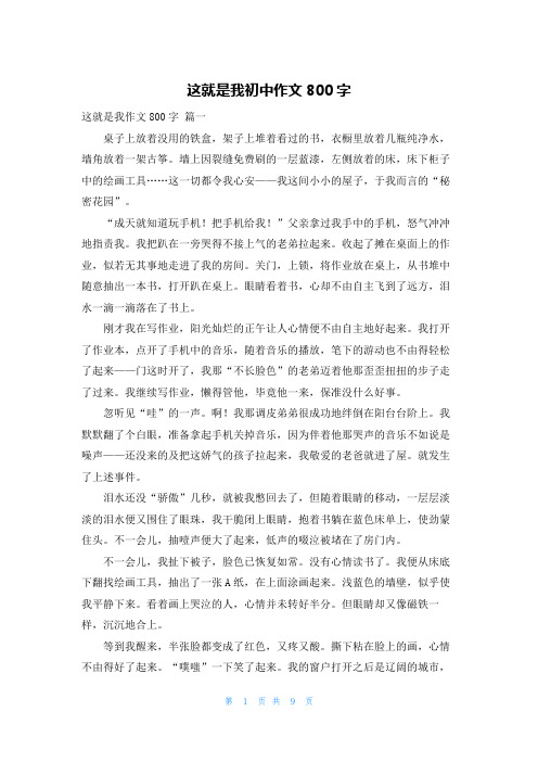 这就是我初中作文800字