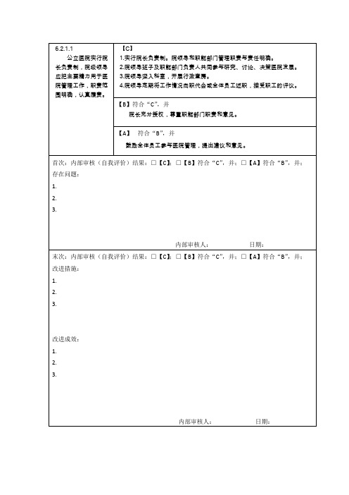 第六章  医院管理(2.明确管理职责与决策,实行管理问责制)(8款)