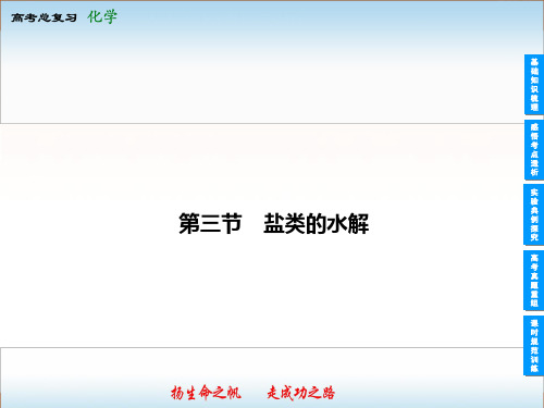 2014年高考领航化学一轮复习课件：盐类的水解