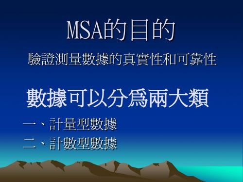 MSA基础知识