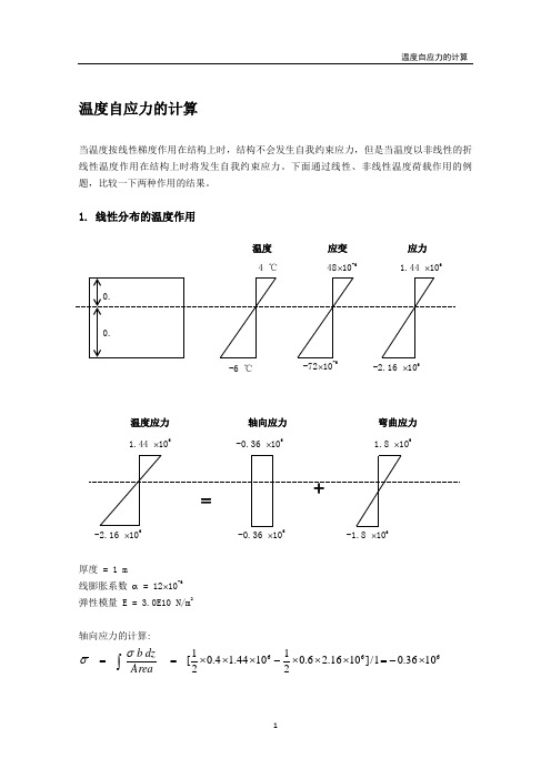 梁截面温度自应力的计算文本资料