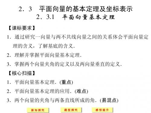 人教A版高中必修4数学2.3《平面向量的基本定理及坐标表示》同步练习课件(共3课时)