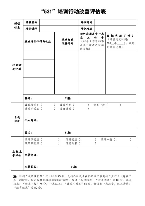 培训效果表(531改进表)