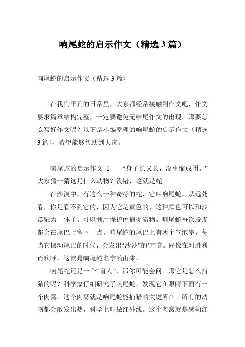 响尾蛇的启示作文(精选3篇)