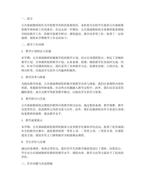 公共基础教研组教学总结