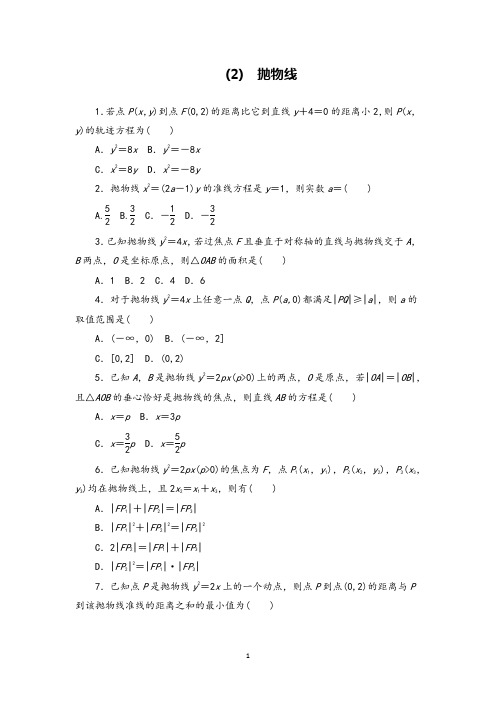 高三数学专题复习49(2)抛物线强化练习试题