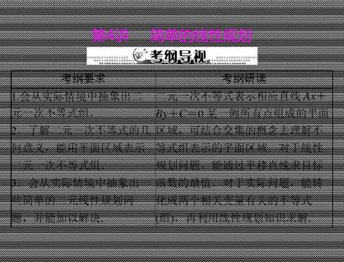 2013届高考数学一轮复习课件(文科)5.4《简单的线性规划》新人教版必修5