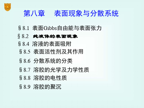 物理化学第8章 表面物理化学