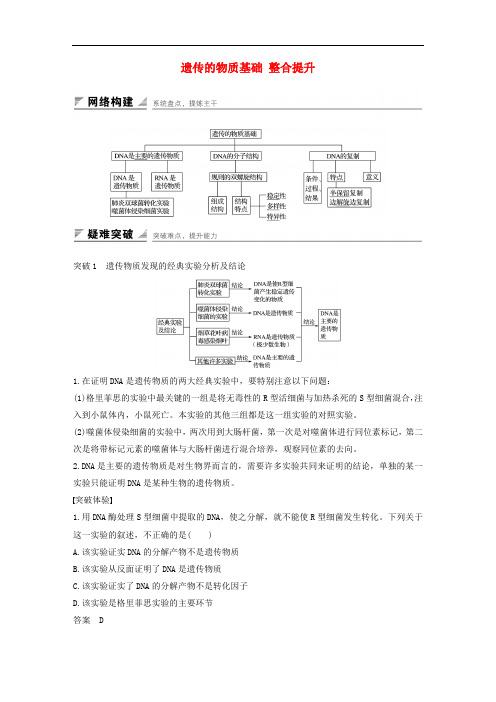 2019-2020版高中生物3.1遗传的物质基础整合提升学案中图版必修2