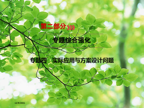 中考数学二轮优化复习 第二部分 专题综合强化 专题4 实际应用与方案问题课件