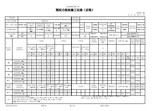 预应力张拉施工记录(后张)