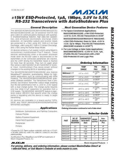 MAX3245EETX+资料