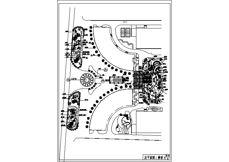 【设计图纸】某公园施工套图中山平面图01(精选CAD图例)