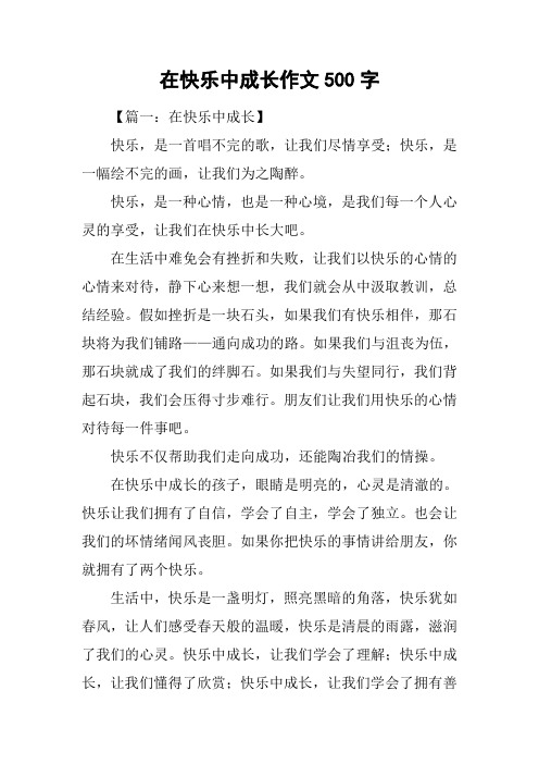 在快乐中成长作文500字