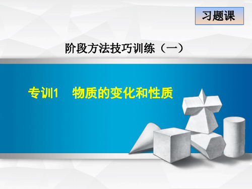 最新化学人教版9年级上册第1单元走进化学世界专项训练1：物质的变化和性质课件