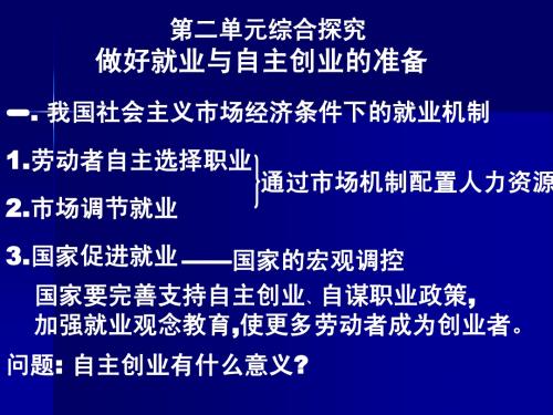 第二单元 综合探究 做好就业与自主创新的准备