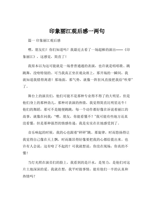 印象丽江观后感一两句