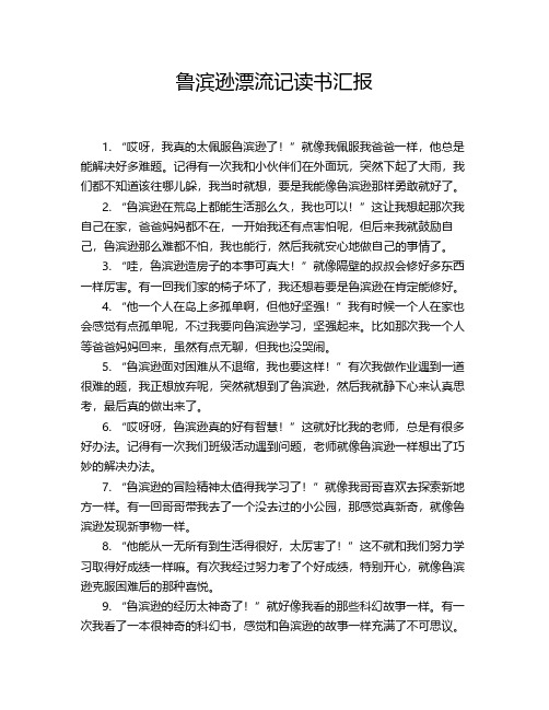 鲁滨逊漂流记读书汇报