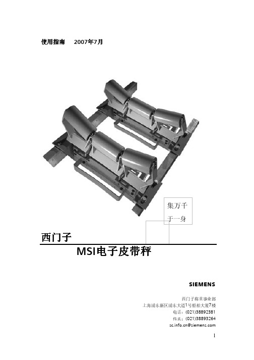 西门子msi电子皮带秤