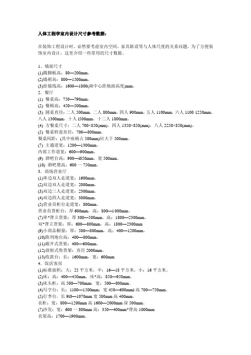 人体工程学室内设计尺寸参考数据