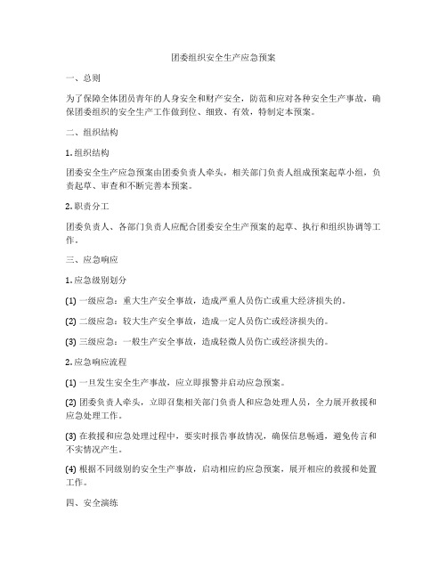 团委组织安全生产应急预案