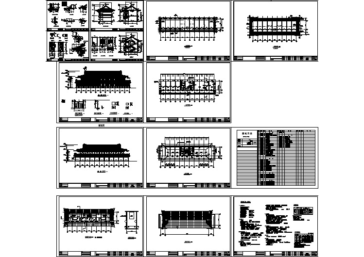 某古代寺庙建筑设计CAD施工图(包含建筑说明)