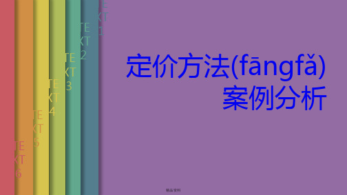 定价方法案例分析(课堂展示)