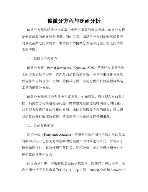 偏微分方程与泛函分析