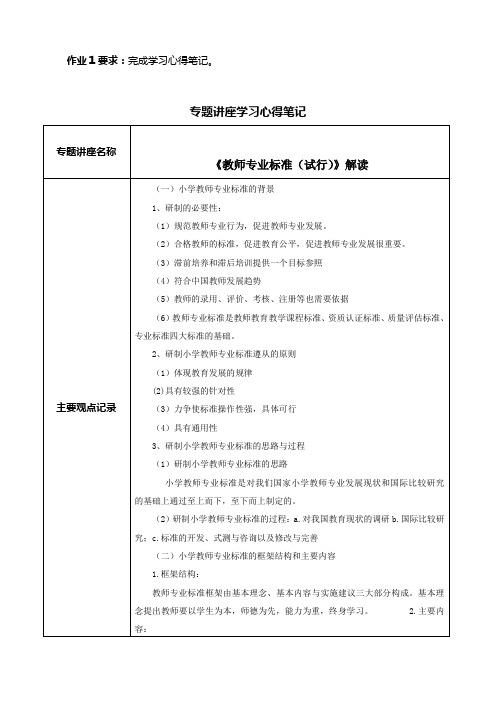 专题讲座学习心得笔记