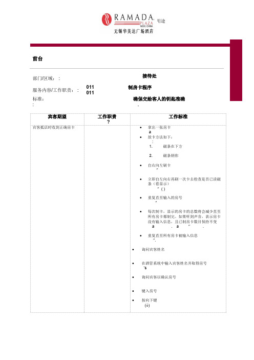 无锡某酒店前台员工培训资料(英文版)(43个)2